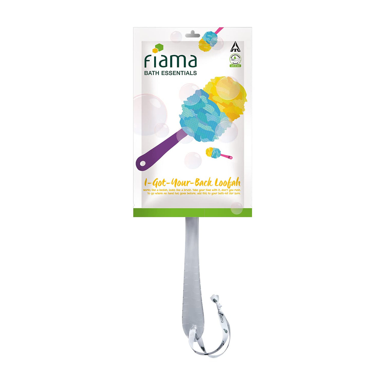 Fiama Bath Essential I-Got-Your-Back Body Loofah, Dermatologist Tested, Safe on Skin, Pack of 1, For Smooth, Exfoliated and Energized Skin