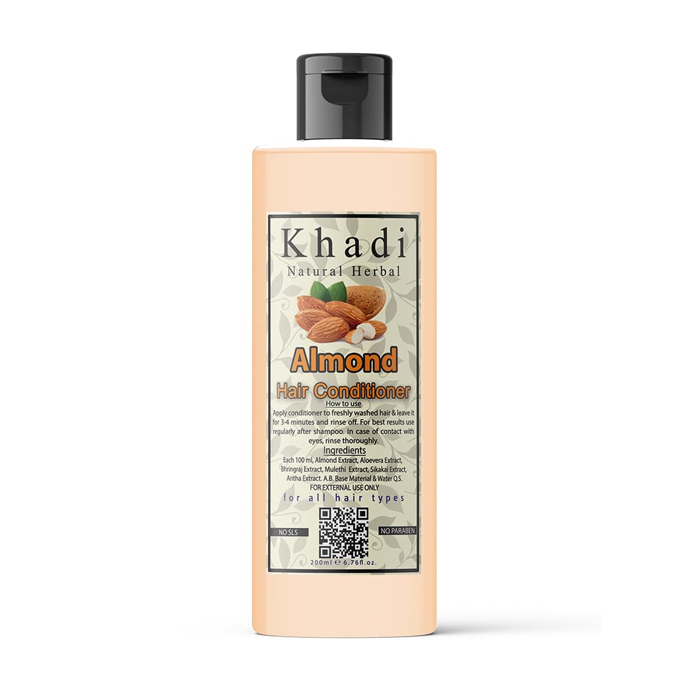 Khadi Natural Herbal Almond Shampoo And Conditioner Combo || Promotes Hair Growth - Controls Hair Fall (200ml)