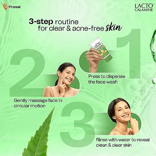 Lacto Calamine Neem Face Wash With Aloe Vera & Turmeric | 150ml | Niacinamide & Salicylic Acid Face Wash | Facewash Reduces Pimples, Purifies Skin & Oil Control | For All Skin Types