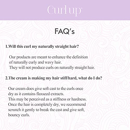 Curl Up Curl Defining Cream - All In One Leave In Conditioner Moisturizes, Enhances Natural Curl Definition & Provides Medium Hold to Dry Frizzy, Wavy & Curly Hair 150g