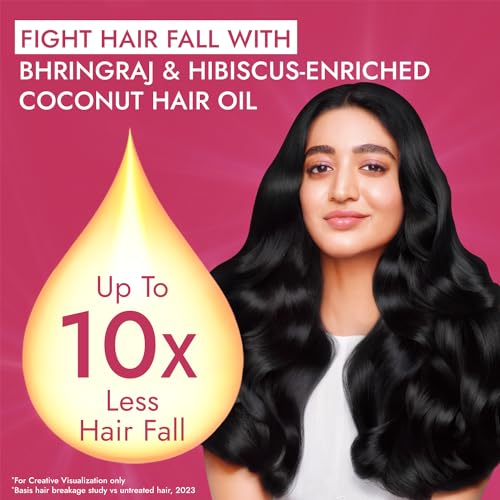 Parachute Advansed Bhringraj & Hibiscus enriched Coconut Hair Oil| Reduces Hair Fall| Helps Promotes Hair Growth|Up to 10x Less Hair Fall|For Healthy Scalp For Men & Women| Thicker & Stronger Hair| Suitable for All Hair Types |300ml