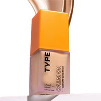 TYPE BEAUTY INC. Calm On Long Lasting Foundation with 12-Hr Wear | Soothing Oat & Amino Acids | Blendable Foundation For Makeup | Light Coverage for a Flawless Look | For Women - Latte (128) | 20ml