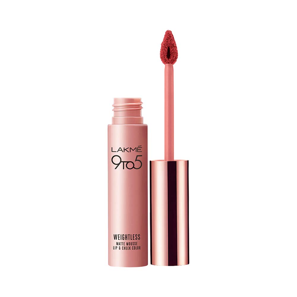 Lakmé 9 To 5 Weightless Mousse Lip & Cheek Color | Set Of 2 Shades Of 2 In 1 Lipstick+Blush Combo With A Matte Finish, Crimson Silk, 9 G & Rose Touch, 9 G
