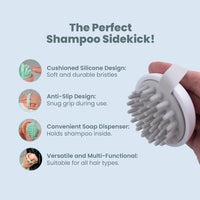 Rey Naturals Hair Scalp Massager | Shampoo & Hair Oil Brush for Men and Women | Hair Growth, Scalp Care and Relaxation | Oil Massager For Scalp | Soft Silicon Bristles for Gentle Massage | Grey