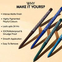Kay Beauty 24HR Coloured Matte Kajal - Blue (0.35gm)