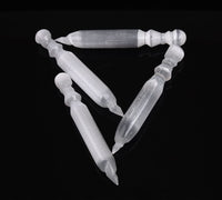 JIC Gem 4 Pcs Selenite Wand 6 Inch Natural Spiral Selenite Sticks Crystal Point for Reiki, Healing, Meditation, Chakra, Positive Energy B-spiral4 Wand 6