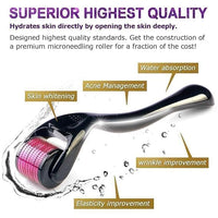 Derma Roller for Hair Growth and Facial Skin-Stimulates Hair Follicles & Reduces | Improves Scalp Health | 0.5mm Size | 540 Titanium Needles (Facial Roller/hair Roller)