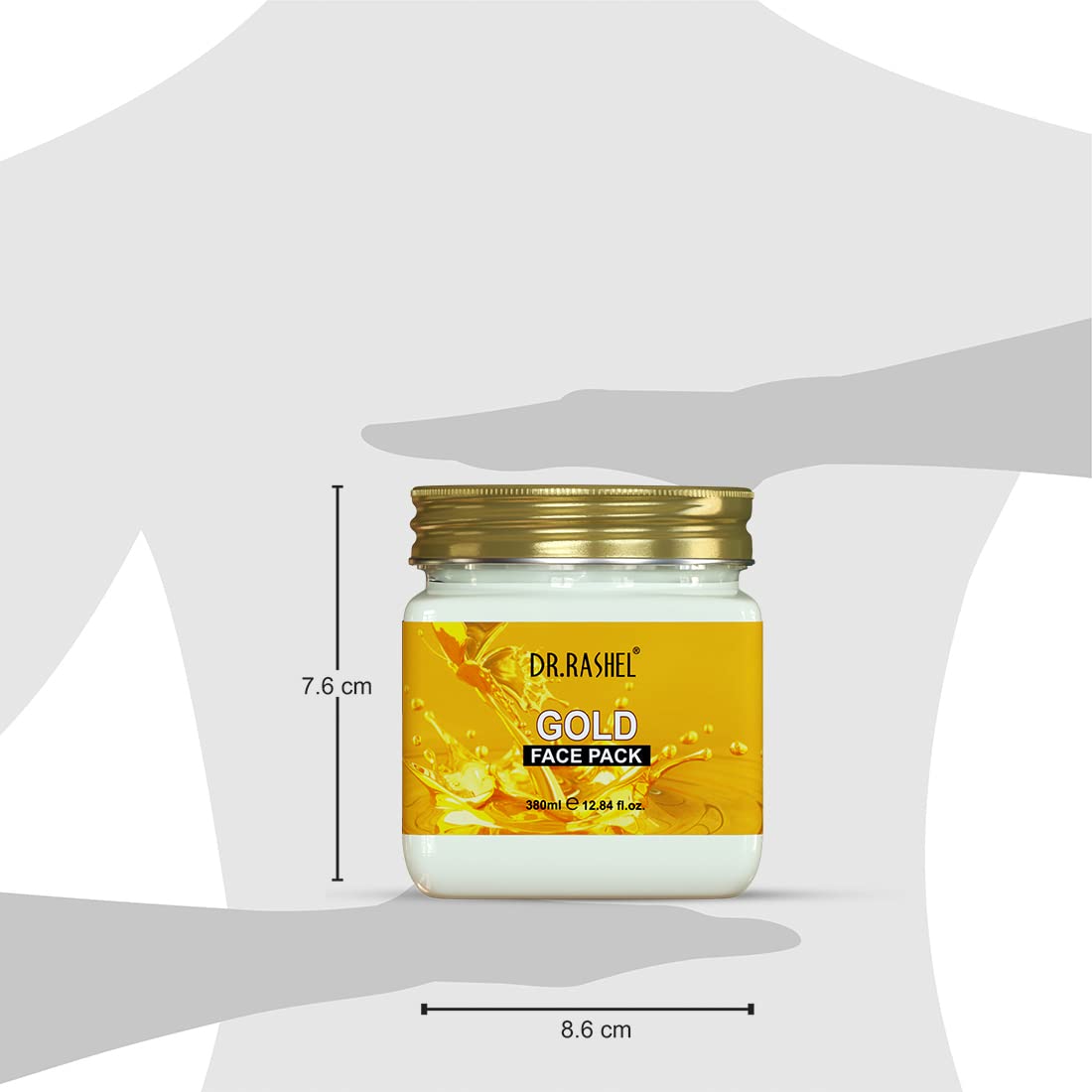 DR.RASHEL Gold Face Pack for Glowing Skin, Oil Control, Acne, Pimples, Detan, Blemishes, Pigmentation & Brightening, Face Cleansing For Face & Body (380 Ml)