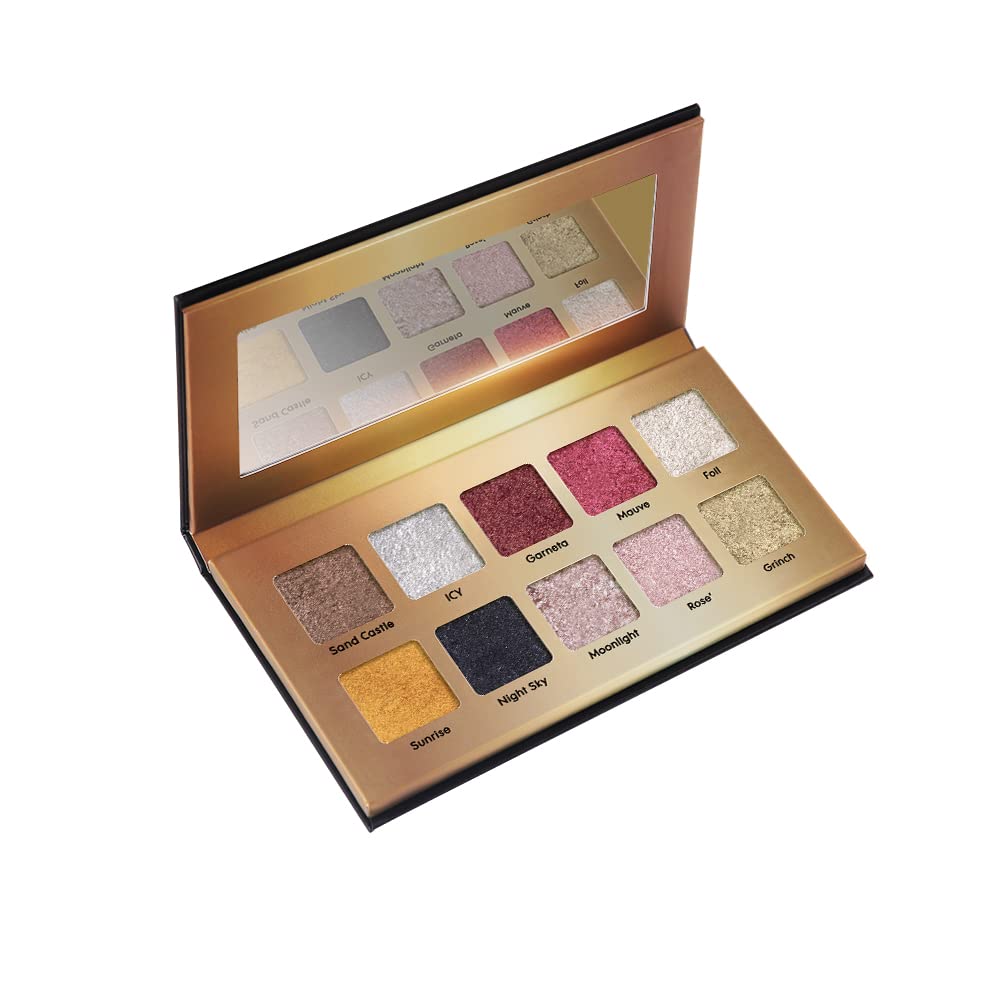 Forever52 Daily Life 10 Color Eyeshadow Palette (Gemstones Collection) GMS002, Multicolor,Shimmery Finish