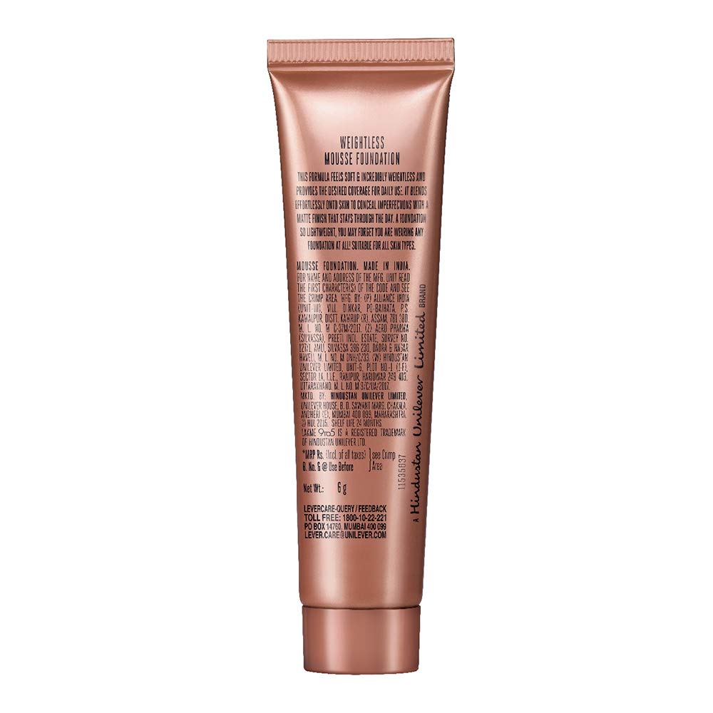 Lakmé Liquid;Oil;Mousse Foundation for All Skin Type Light Matte Finish 27 Ml