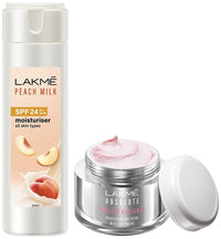 LAKMÉ Absolute Perfect Radiance Skin lightening/Brightening Day Cream, 50g & Peach Milk SPF 24 PA Sunscreen Moisturiser, 120ml