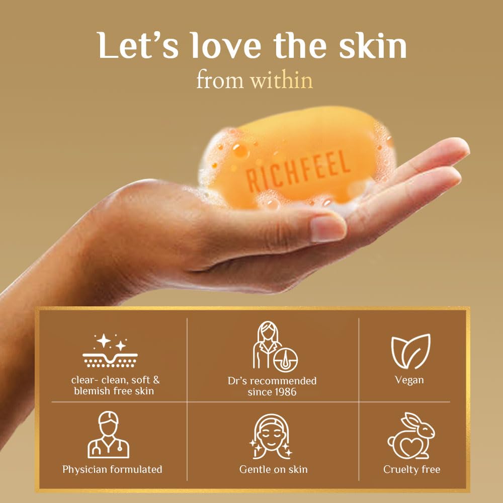 Richfeel Calendula Acne Soap, 75g (Pack of 3)