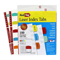 Redi-Tag, RTG33120, Laser Printable Index Tabs, 100 / Pack, Assorted 1 1/8