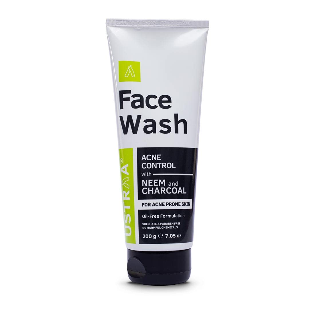 Ustraa Face Wash Acne Control - With Neem & Charcoal Face Wash - 200g - Oil Control, Prevents Acne, Especially for Oily Skin, No Sulphate, No Paraben, No Harmful Chemicals.