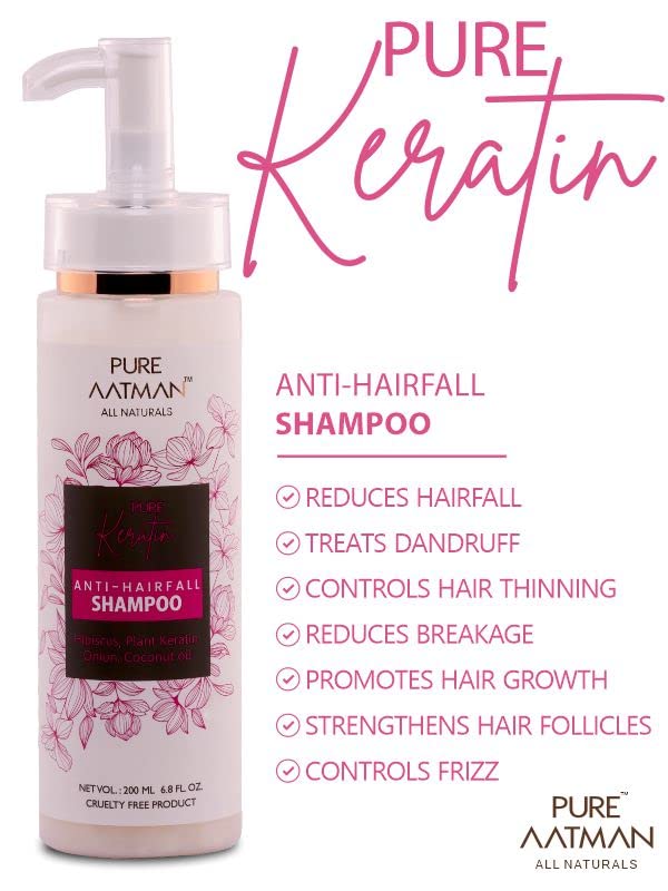 PURE AATMAN Pure Keratin Sulphate Free Anti-Hairfall Shampoo(200ml) with deep nourishment Hair Conditioner (200ml)