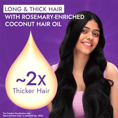 Parachute Advansed Rosemary enriched Coconut Hair Oil 300ml & Livon Style Pro Keratin Hair Serum 100ml, Pack of 2