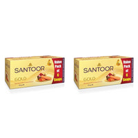 Santoor Gold Bathing Bar Soap with Kashmiri Saffron, Sandal & Sakura Extracts for Soft & Younger-Looking Skin| Gentle & Rich Lathering Formula with Refreshing Fragrance| For All Skin Types| 125g, Pack of 12