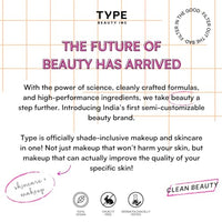 TYPE BEAUTY INC. Calm On Long Lasting Foundation with 12-Hr Wear | Soothing Oat & Amino Acids | Blendable Foundation For Makeup | Light Coverage for a Flawless Look | For Women - Peanut (310) | 20ml