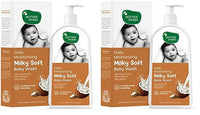 Mother Sparsh Milky Soft Baby Body Wash - 400ml | With Milk Protein & Coconut Oil | pH Balanced Natural Baby Wash | Tear Free Formula for Baby Bath (Pack of 2)