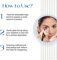 Nourish Mantra’s Jet Gaze Kajal Urban Rani - Combo - Black & Blue 0.35g/ Made Argan Oil & Vitamin E/Intense Pigmentation/Long Lasting/Retractable Kajal Pencils
