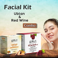 Globus Naturals Facial Kit Combo-Skin Lightening Ubtan & Wrinkle Control Red Wine Facial Kit, For All Skin Types