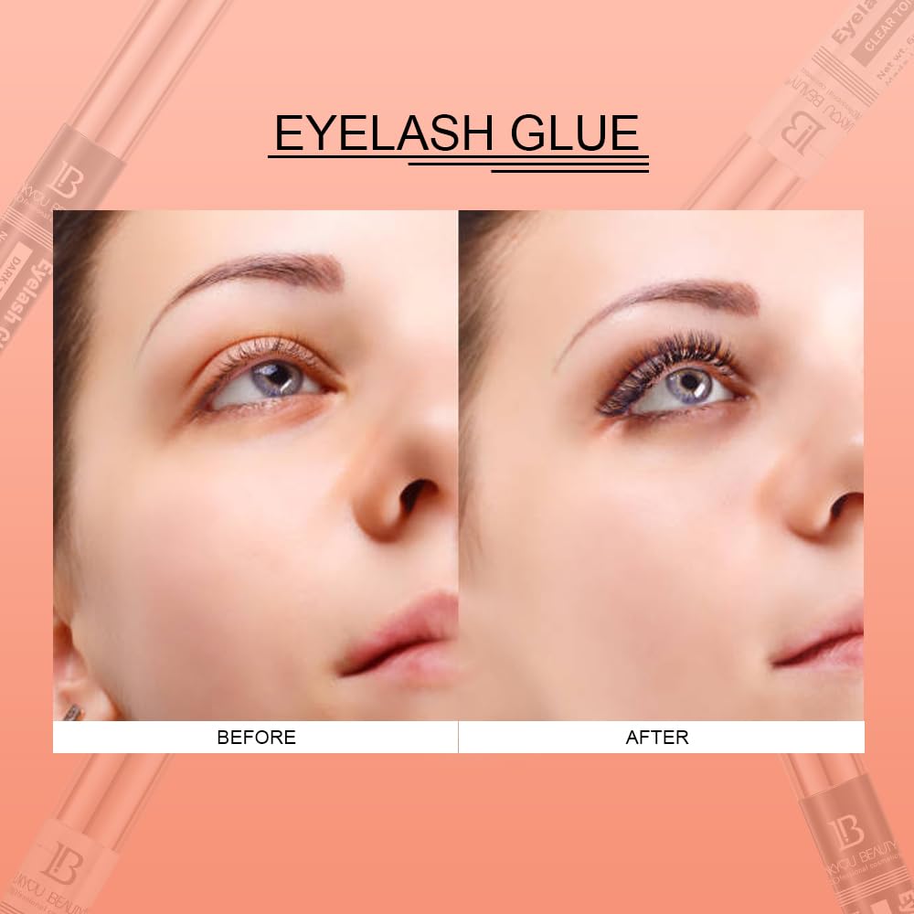 Lakyou Beauty Waterproof Eyelash Glue Clear Tone | Long-Lasting, Strong Hold | 6ml | Ideal for False Lashes