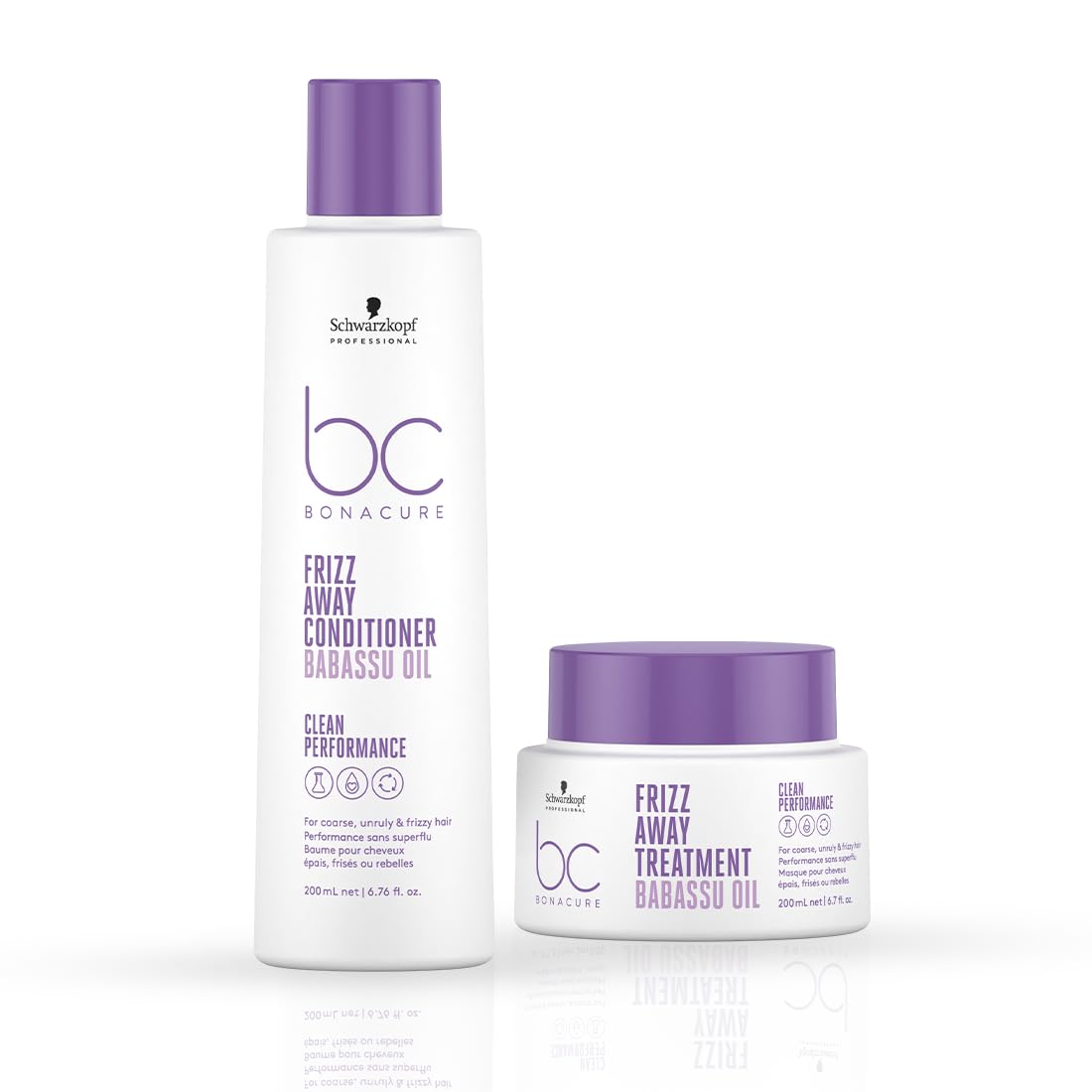 Schwarzkopf Professional Bonacure Frizz Away Treatment with Babassu Oil, 250 ml and Bonacure Frizz Away Shampoo, 200 ml