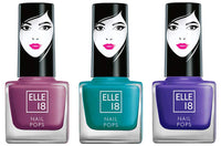 Elle 18 Nail Pops Nail Color 155 & Elle18 Matte, Glossy Finish Nail Pops Color 161, 161, 5 Ml & Elle18 Nail Pops Nail Color 163, Glossy & Matte Finish, 5Ml