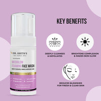 Dr. Sheth's Mediglow AHA-BHA Foaming Face Wash For Glowing Skin | Deeply Cleanses, Exfoliates & Unclogs Pores | With 1% Salicylic Acid, 0.5% Lactic Acid | For All Skin Types | For Women & Men | 100 mL