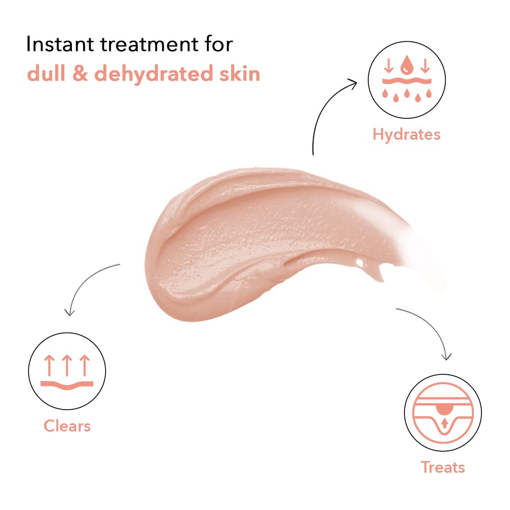BE SOULFULL Hydrating Mask with Rosehip Oil, Seaweed Algae and Hyaluronic Acid- Brightening Mask for Dull Skin- Pore Control, Exfoliates, checks Hyperpigmentation, Slows Skin Aging- Antioxidant Clay Mask- 50gm