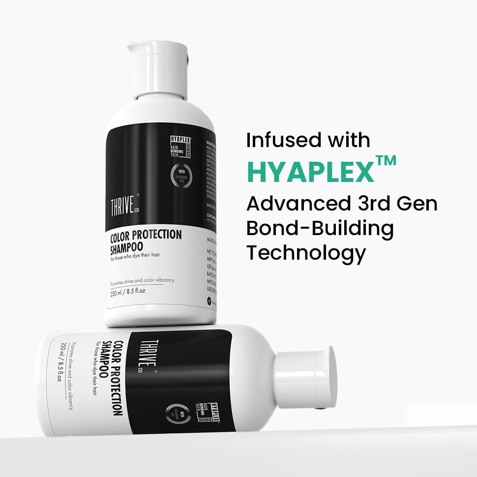 Thriveco Color Protection Shampoo | For Dye & Color Treated Hair | Bond Building Tech HYAPLEX™ & Hyaluronic Acid | Promotes Shine & Color Vibrancy | For Men & Women | 250ml (Pack of 1 (shampoo))
