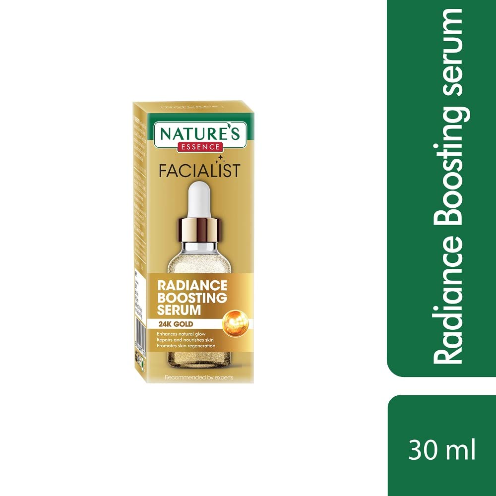 NATURES ESSENCE 24K Liquid Gold Radiance Boosting Serum | Face Serum For Glowing Skin, 30Ml