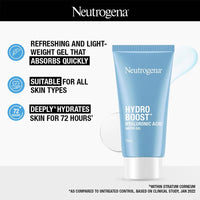Neutrogena Hydro Boost Hyaluronic Acid Face Moisturizer 15ml | 24 hours long lasting Hydration | Oil free non sticky light water gel fast absorbing| Daily use | All Skin Types | For Men & Women 15g