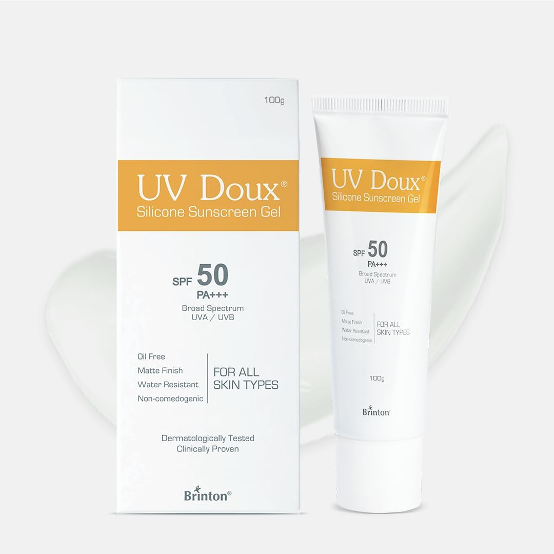 Brinton Healthcare UvDoux Face & Body Sunscreen gel with SPF 50 PA+++ in Matte Finish and Oil Free Formula| Water Resistant Sunscreen| Protection against UVA/UVB Rays (75 ml)