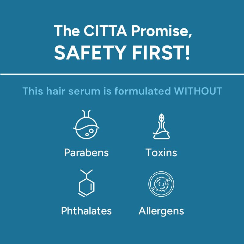 CITTA Super Light Anti-Frizz Hair Serum For All Scalp & Hair Types | Anti Hairfall Serum For Men & Women | Frizz Control Hair Serum With Moringa & Black Seed Oil | Lightweight Post-Shampoo Treatment | Tames Unruly Hair & Flyaways | 30 ml