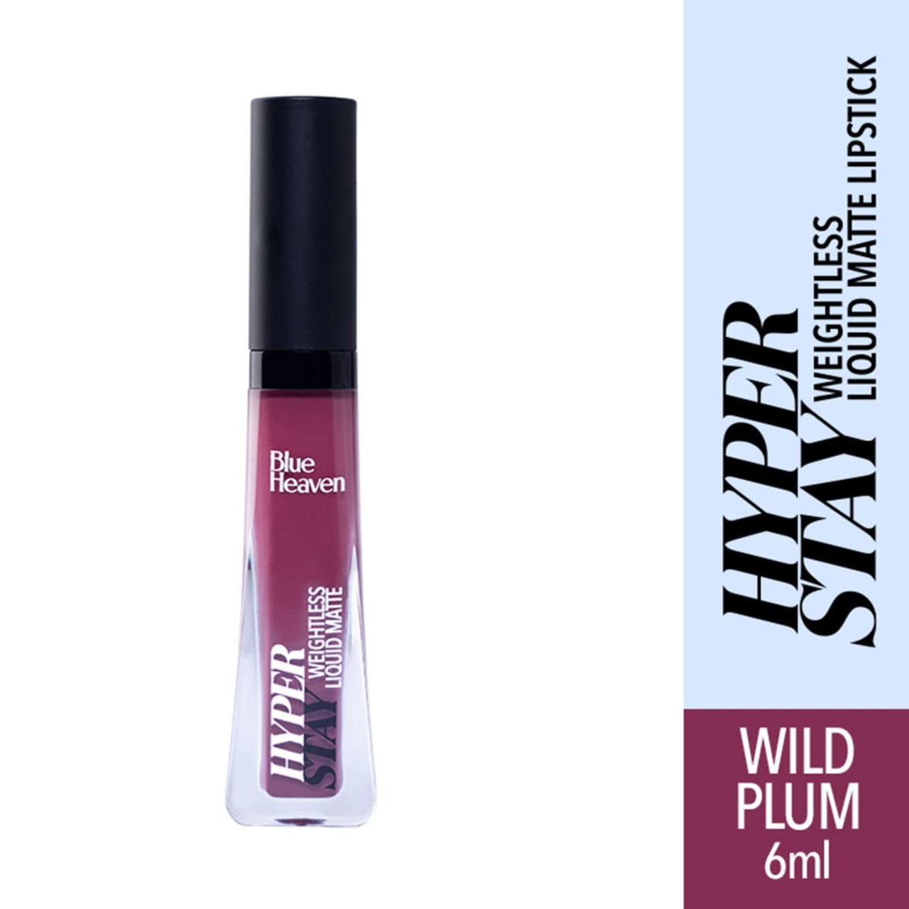 Blue Heaven Hyper Stay Weightless Liquid Matte Lipstick | Long-lasting & Smudge Proof | Non-Transfer Matte Lipstick for Women| Wild Plum-07 | 6ml