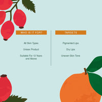 Juicy Chemistry Blood Orange & Rosehip Lip Scrub,10 G | Gentle Exfoliating Scrub For Dark Lips & Pigmentation | Organic Lip Exfoliator For Soft, Smooth, Supple And Luscious Lips|Suitable For Unisex