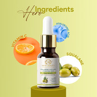 Vamp Beauty Hydrating Face Serum | with 5% Vitamin C, 2% Hyaluronic Acid & Squalane | Lightweight & Fast Absorbing | Anti-Wrinkle Moisturizer for Dry, Rough Skin | 15ml