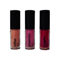 Ruby's Organics Lip Beauty Gift Kit- Lip Oil Glossy Minis Sunset, Moisturizing, Long Lasting, Non Sticky & Non Drying, Natural Lip Makeup, Paraben Free - Sangria, Grapevine and Toffee Shades