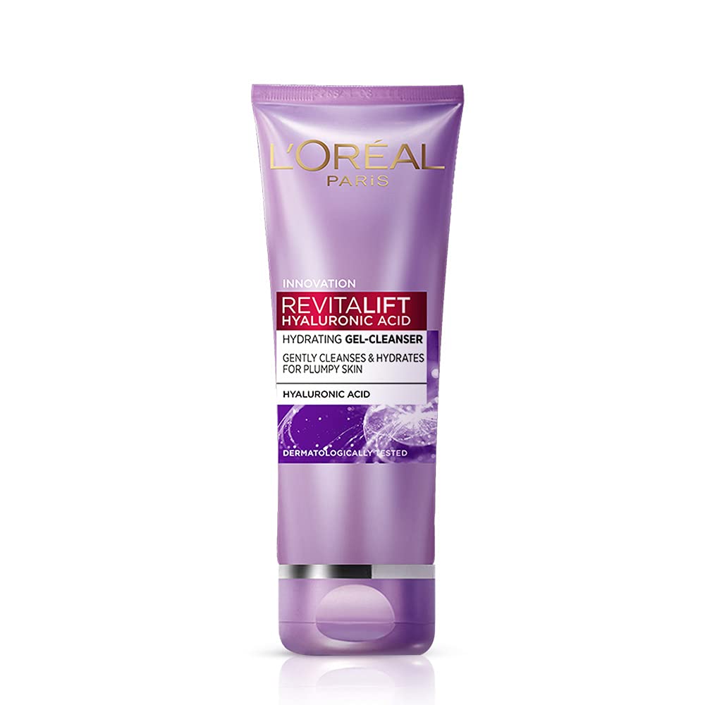 L'Oréal Paris Shampoo, 192.5ml & L'Oreal Paris Revitalift Hyaluronic Acid Hydrating Gel Cleanser, 50 ml | Gentle Facewash for women | Cleanses impurities & makeup residue 50ml