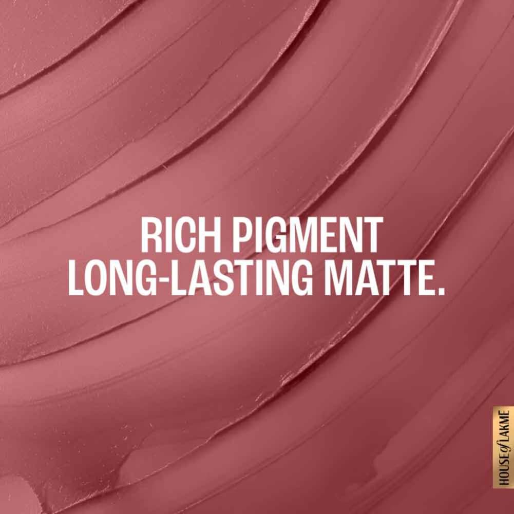 Lakmé Forever Matte Lipstick, Made With French Rose Oil Extracts, Pink Geranium, 4.5G