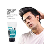 Ustraa Face Wash - Mint Cool - Dry Skin - 100g | Reduces Moisture Loss | Removes Dirt & Face Wash Acne Control - With Neem & Charcoal - 100g - Oil control, Prevents Acne