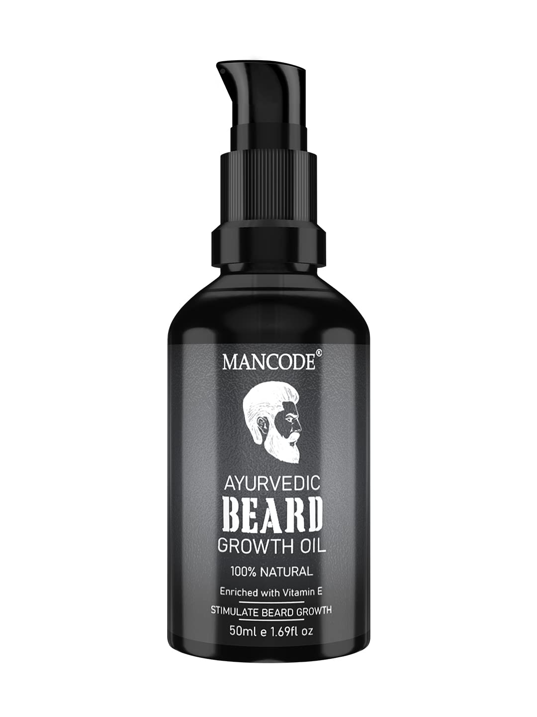 Mancode Ayurvedic Beard & Hair Growth Oil, 50ml | Natural hair oil for Thicker & Longer Beard | Beard Oil for uneven, patchy & Fast Beard Growth | 100% Natural