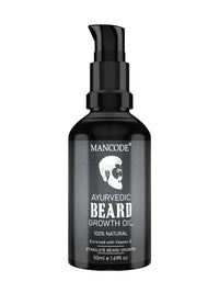 Mancode Ayurvedic Beard & Hair Growth Oil, 50ml | Natural hair oil for Thicker & Longer Beard | Beard Oil for uneven, patchy & Fast Beard Growth | 100% Natural