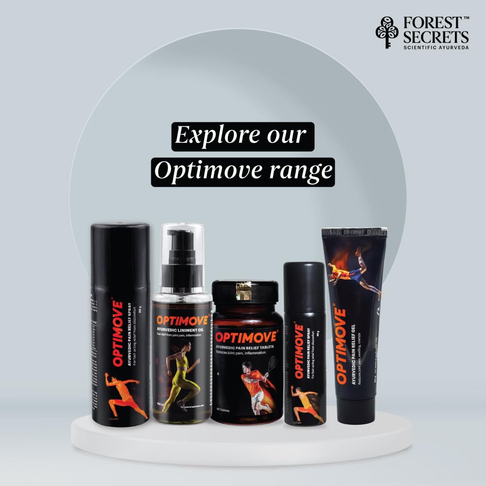 Forest Secrets Optimove Pain Relief Gel 50g | Ideal for Back Pain, Muscle Pain, Joint Pain, Knee Pain | Suitable for Sports & Gym related Injuries | Helps Relieve Muscle & Joint Pain