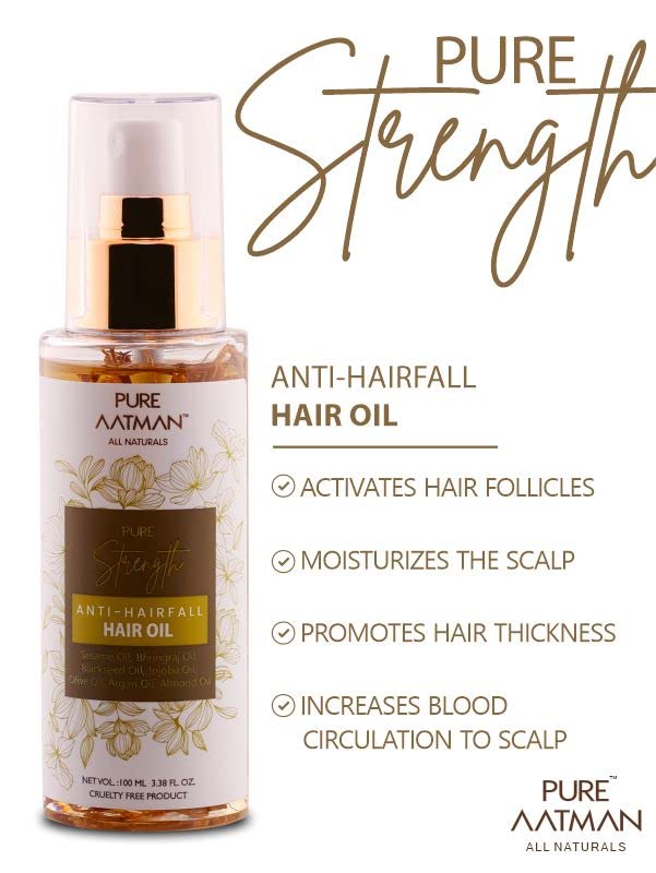 PURE AATMAN Hair Oil for Women, Men & Kids | Hairfall Solution & Growth Stimulator | 100ml