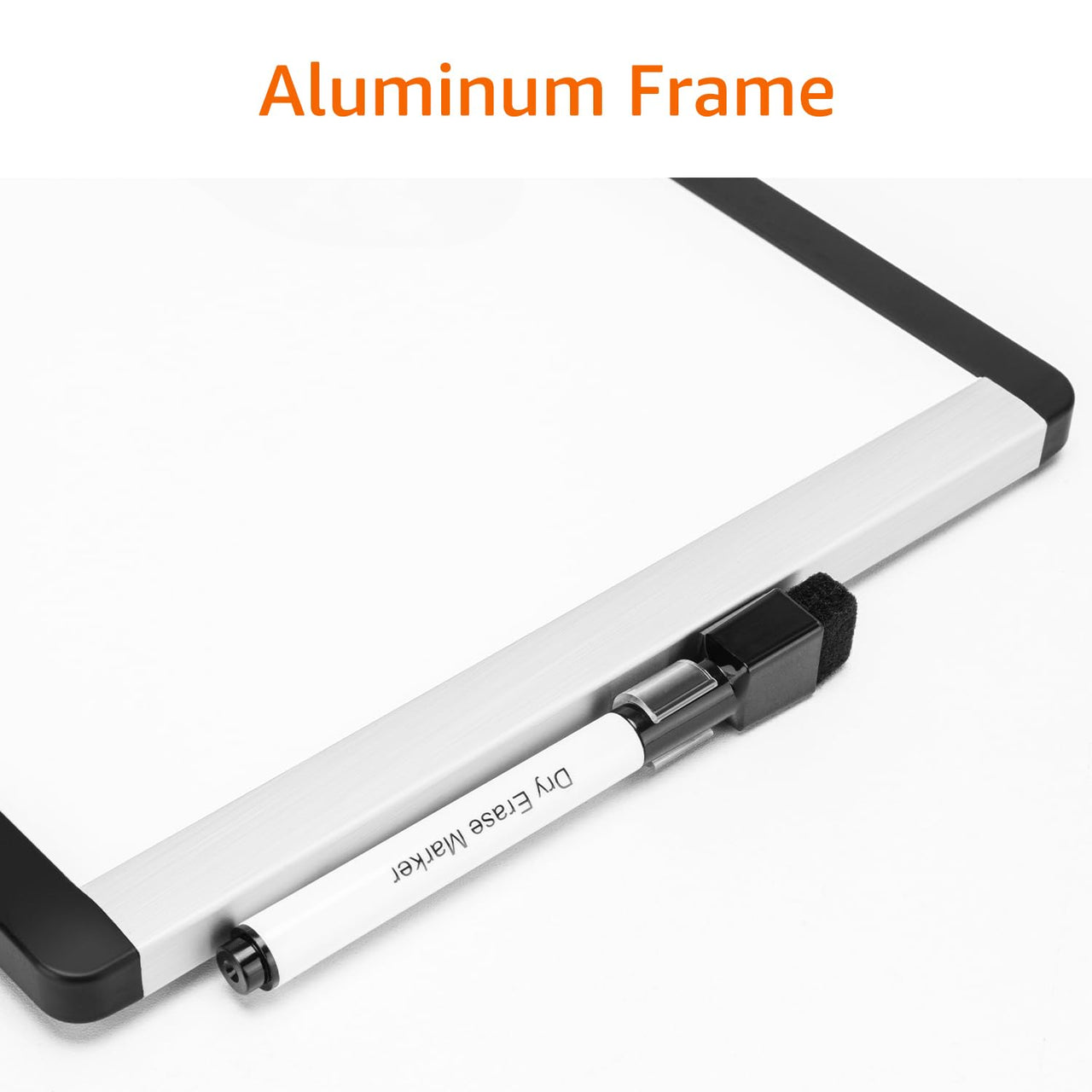 Basics Small Dry Erase Whiteboard, Magnetic White Board with Marker and Magnets - 8.5" x 11", Plastic/Aluminum Frame 8.5"x11"