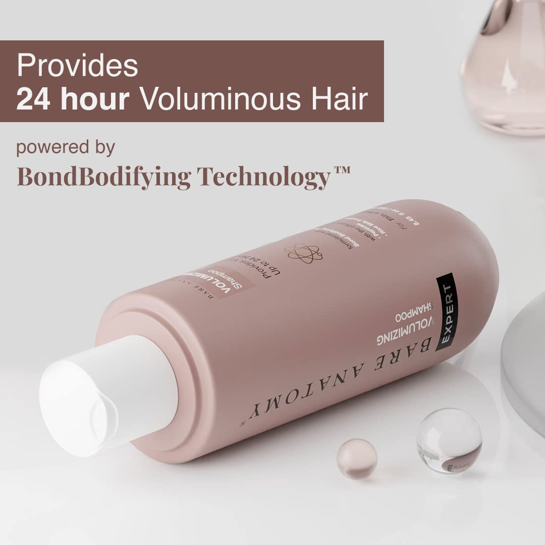 Bare Anatomy Volumizing Shampoo + Hair Mask Kit | Volume For Upto 24 Hrs | Powered By Peptides & Rich Milk Protein | Strong & Bouncy Hair | Paraben & Sulphate Free | Women & Men | 250ml + 250g