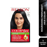 Revlon Color 'n Care Permanent Hair Color for Women Natural Black | Blend of 4 oil's & Shea Butter| For Silky, Shiny & Nourished Hair | 100% Grey Coverage in 5 Minutes | Ammonia Free