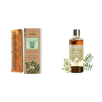 Nat Habit Comb Combo Dual Tooth Neem Comb and Neem Bhringraj Summer Hair Oil, 200ml For Dandruff & Hair fall